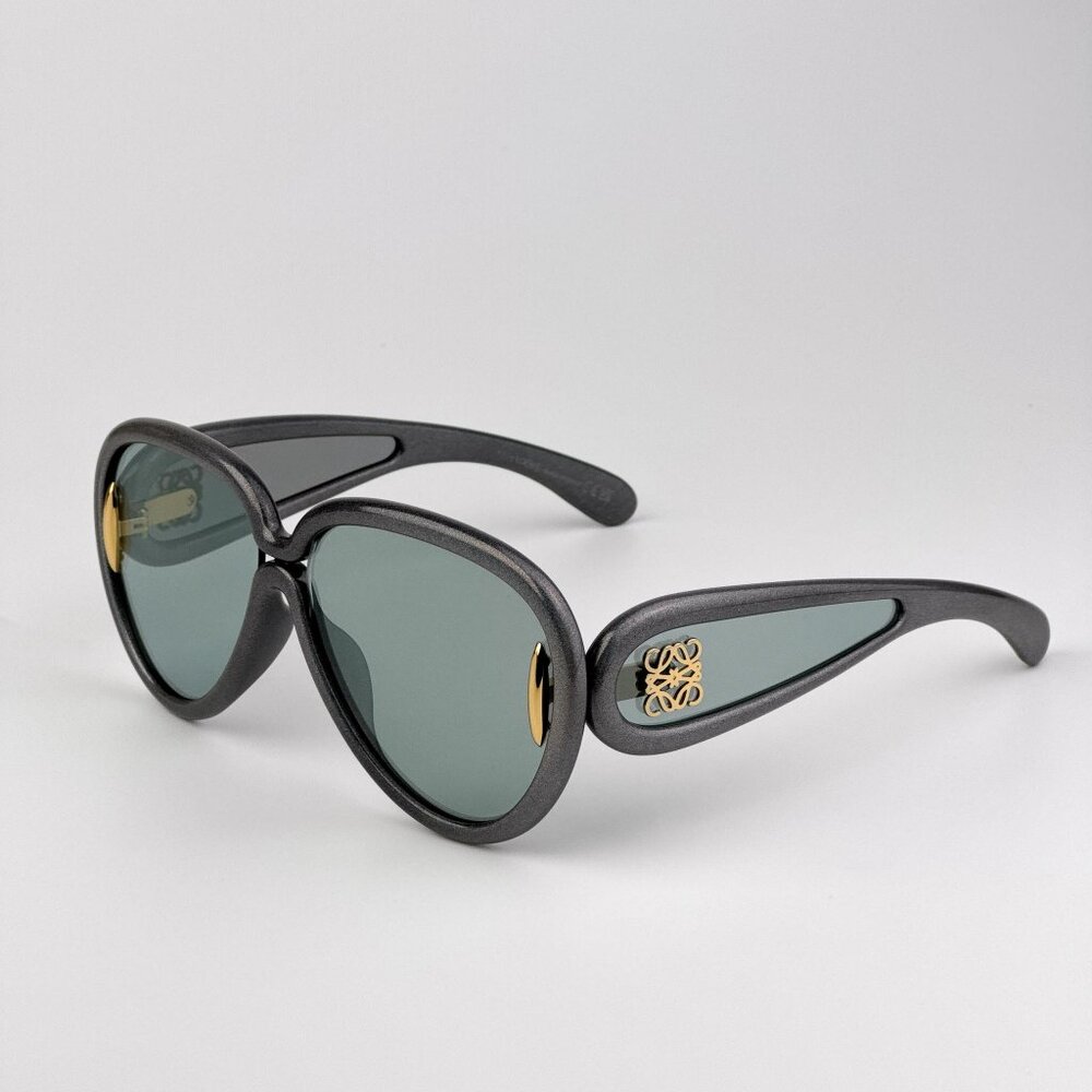 Loewe x Paula’s Ibiza Sunglasses – Metallic Grey Pilot Blue Mirror LW40132I 05X